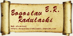 Bogoslav Radulaški vizit kartica